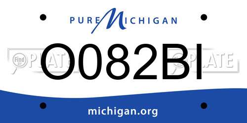 O082BI Michigan License Plate