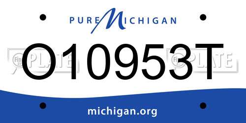 O10953T Michigan License Plate
