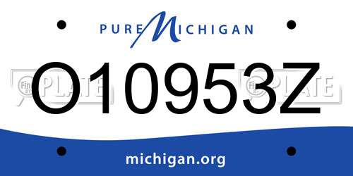 O10953Z Michigan License Plate