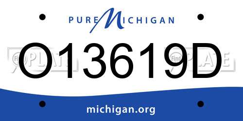 O13619D Michigan License Plate