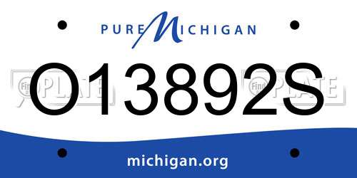 O13892S Michigan License Plate