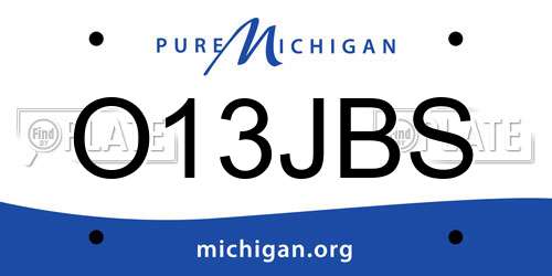 O13JBS Michigan License Plate