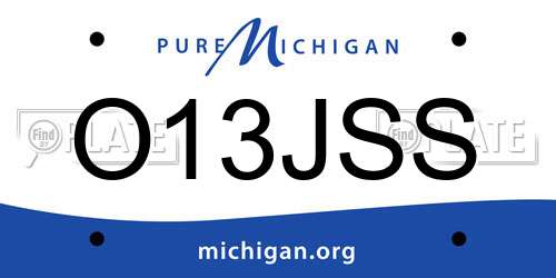 O13JSS Michigan License Plate