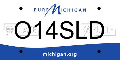 O14SLD Michigan License Plate