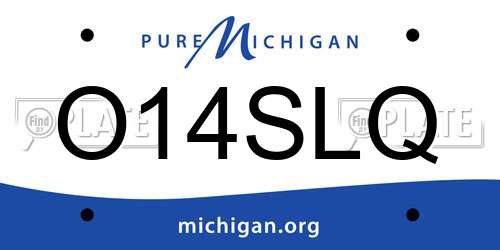 O14SLQ Michigan License Plate
