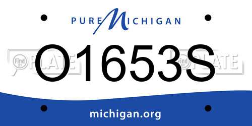 O1653S Michigan License Plate