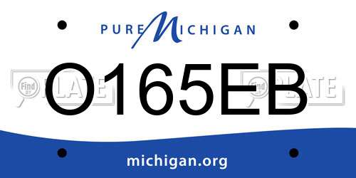 O165EB Michigan License Plate