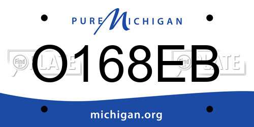 O168EB Michigan License Plate