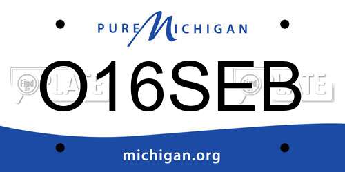O16SEB Michigan License Plate