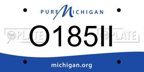 O185II Michigan License Plate