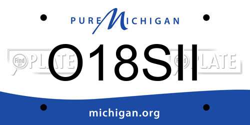 O18SII Michigan License Plate
