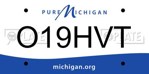 O19HVT Michigan License Plate