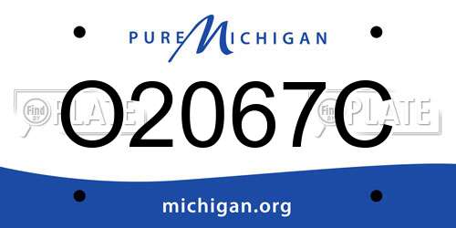 O2067C Michigan License Plate