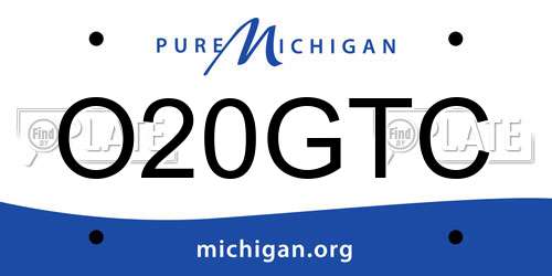 O20GTC Michigan License Plate