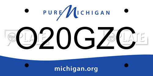 O20GZC Michigan License Plate