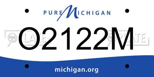 O2122M Michigan License Plate