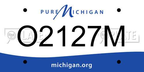 O2127M Michigan License Plate
