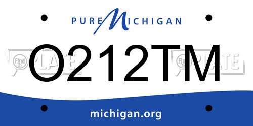 O212TM Michigan License Plate