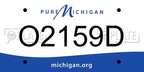 O2159D Michigan License Plate