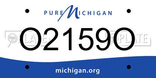 O2159O Michigan License Plate