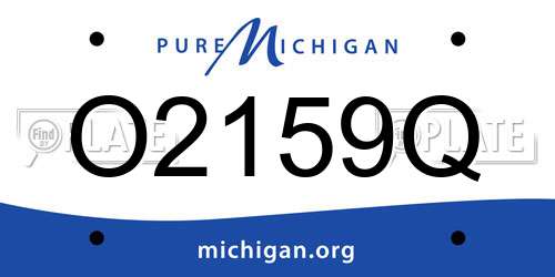 O2159Q Michigan License Plate