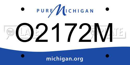 O2172M Michigan License Plate