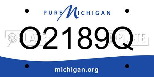 O2189Q Michigan License Plate