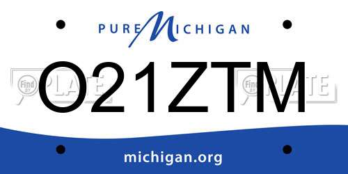 O21ZTM Michigan License Plate