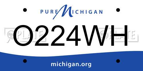 O224WH Michigan License Plate