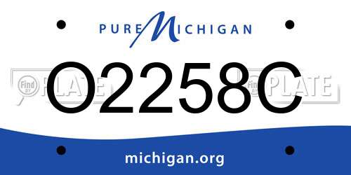 O2258C Michigan License Plate