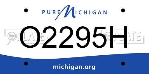 O2295H Michigan License Plate