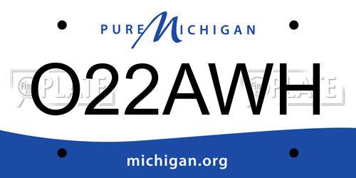 O22AWH Michigan License Plate