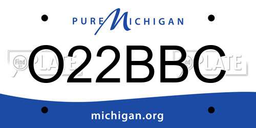 O22BBC Michigan License Plate