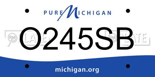 O245SB Michigan License Plate