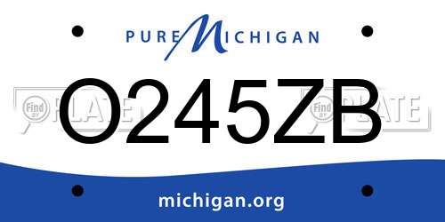 O245ZB Michigan License Plate