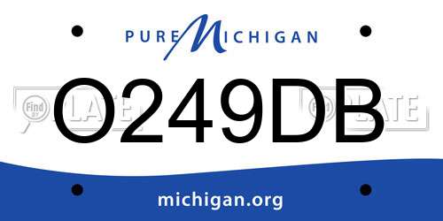 O249DB Michigan License Plate