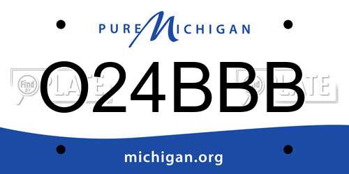 O24BBB Michigan License Plate