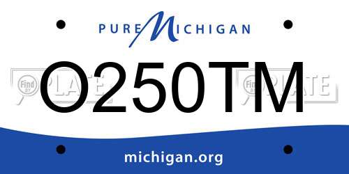 O250TM Michigan License Plate