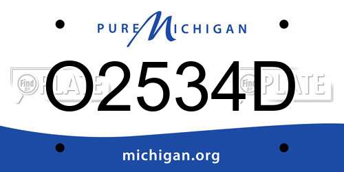 O2534D Michigan License Plate