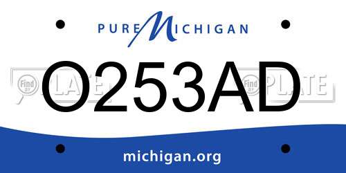 O253AD Michigan License Plate