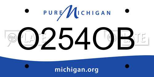 O254OB Michigan License Plate