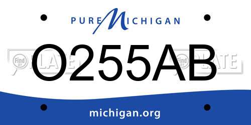 O255AB Michigan License Plate