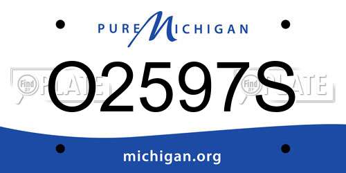 O2597S Michigan License Plate
