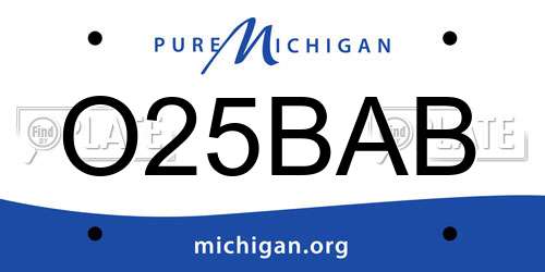 O25BAB Michigan License Plate