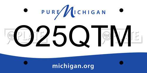 O25QTM Michigan License Plate