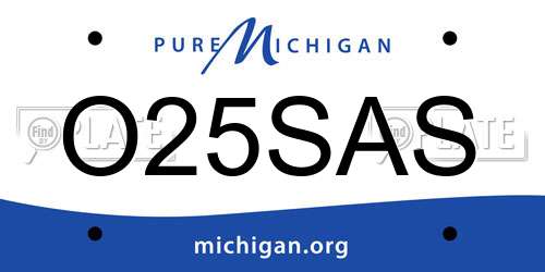 O25SAS Michigan License Plate