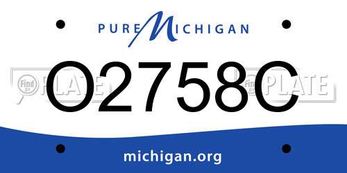 O2758C Michigan License Plate