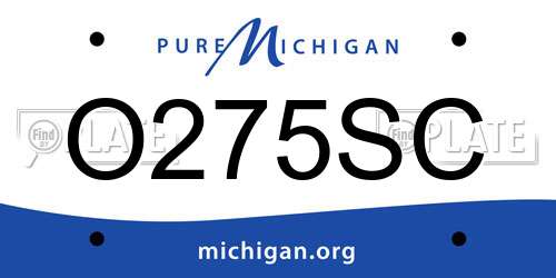 O275SC Michigan License Plate