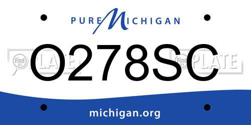 O278SC Michigan License Plate