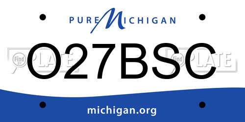 O27BSC Michigan License Plate